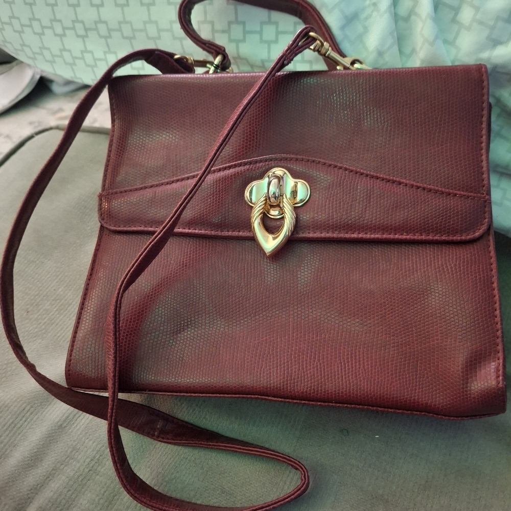 Red leather purse